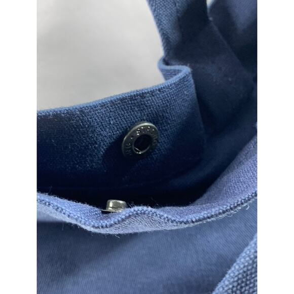 MONACLE Unisex Navy Blue Logo Snap-Button Canvas Shoulder/Handbag - Picture 7 of 13